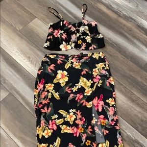 NWOT floral skirt set